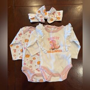 Baby Halloween Onesie Set with Headband 0-3 Months